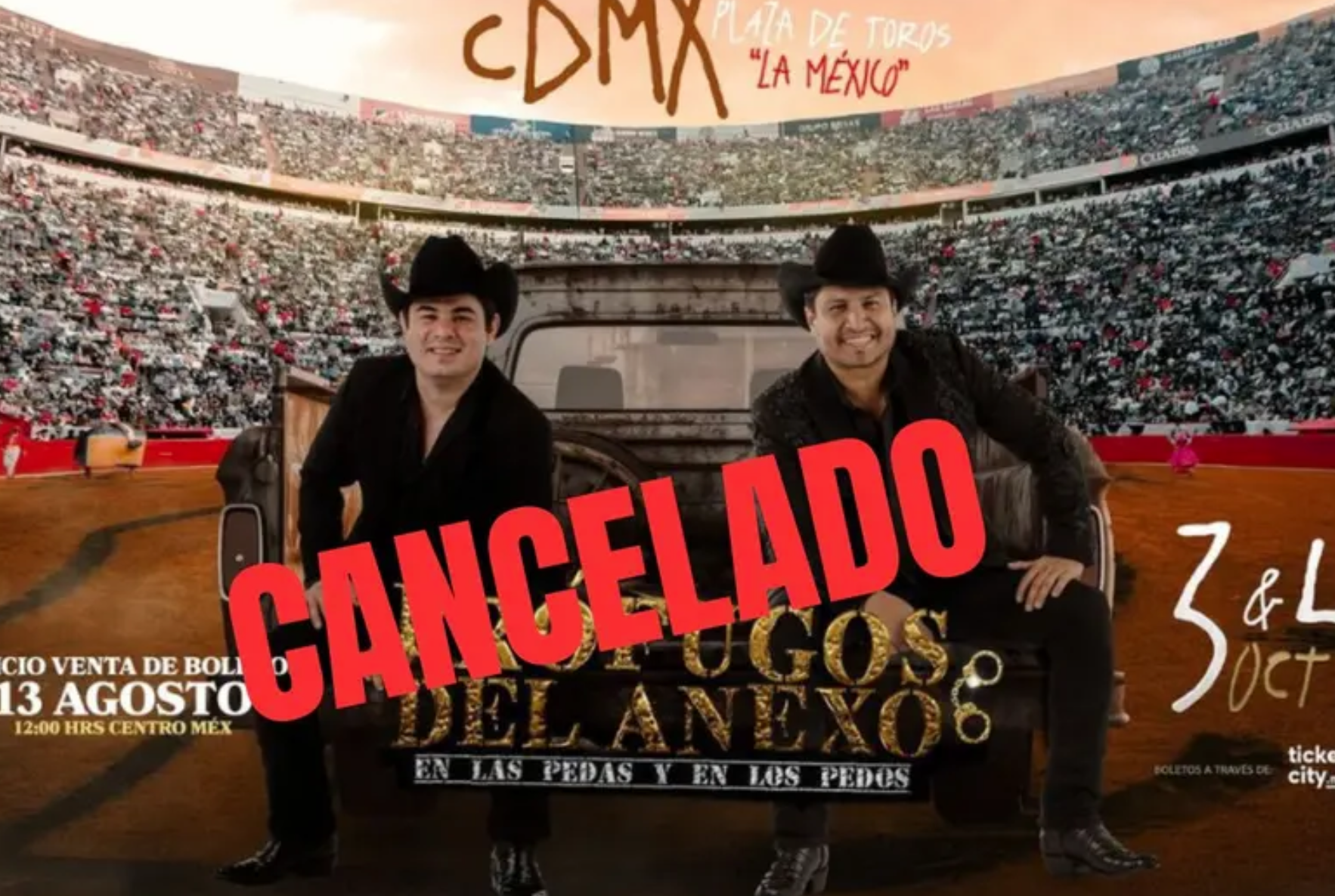 Cancelan “Prófugos del anexo” en CDMX 